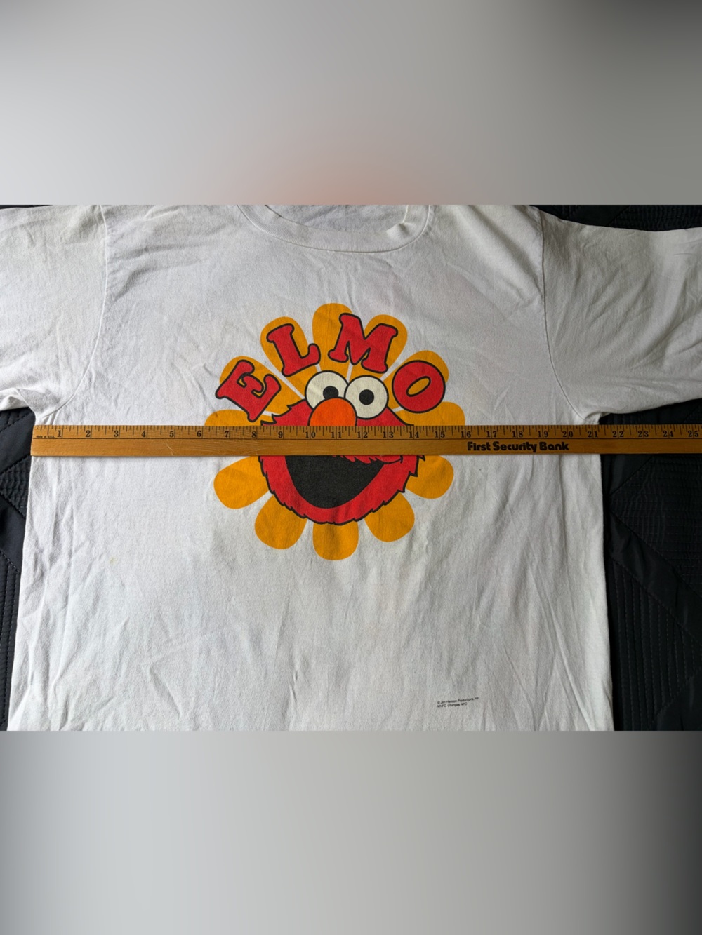 Vintage Sesame Street Elmo Flower Graphic T Shirt White Size Large Y2K Tee - Picture 7 of 9